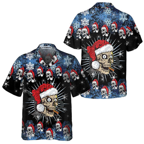 Amarae | Skull Face Cheeky Christmas Edition Hawaii Shirt, Christmas Skull Shirt, Unique Gift For Christmas