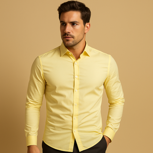 Amarae | Fitted shirt with folded collar for men - Shirts