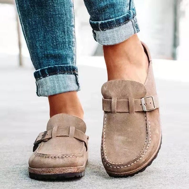 Lune London | Flat Open Back Suede Summer Shoes for Women