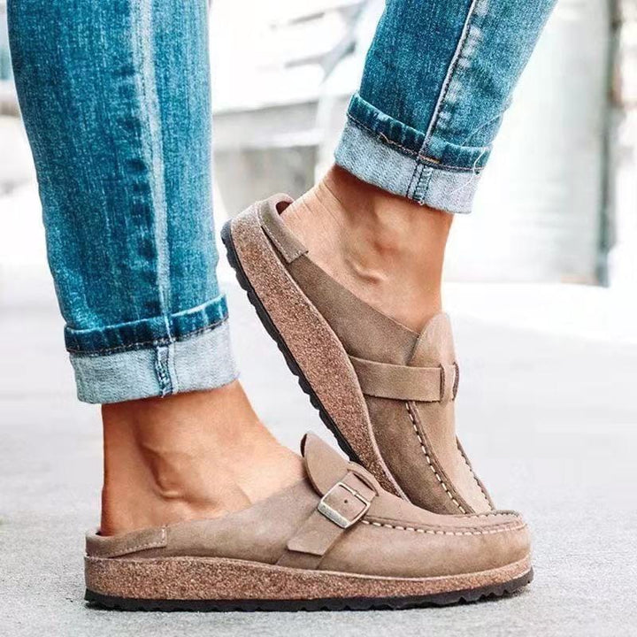 Lune London | Flat Open Back Suede Summer Shoes for Women