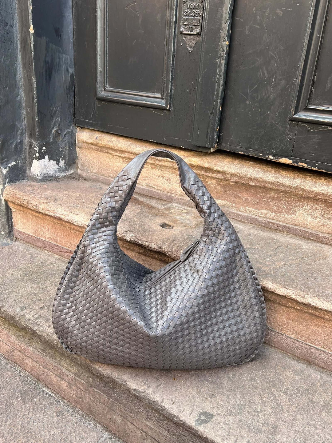 Lune London | Vintage Shoulder Bag Women Woven Handbag with Zipper On Sale