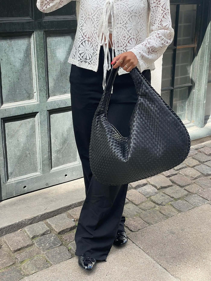 Lune London | Vintage Shoulder Bag Women Woven Handbag with Zipper On Sale