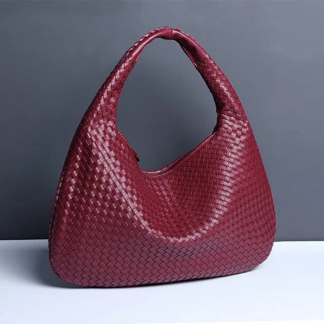 Lune London | Vintage Shoulder Bag Women Woven Handbag with Zipper On Sale