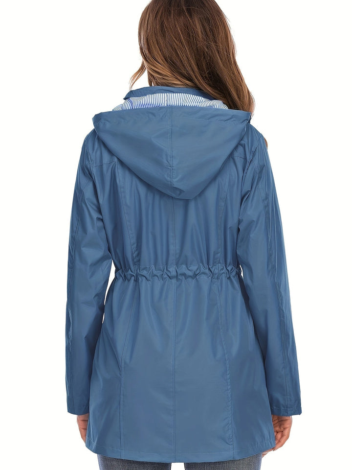 Lune London | Mid-length raincoat with hood and zipper for city and rain