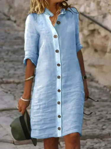Amarae | Blue Linen Dress