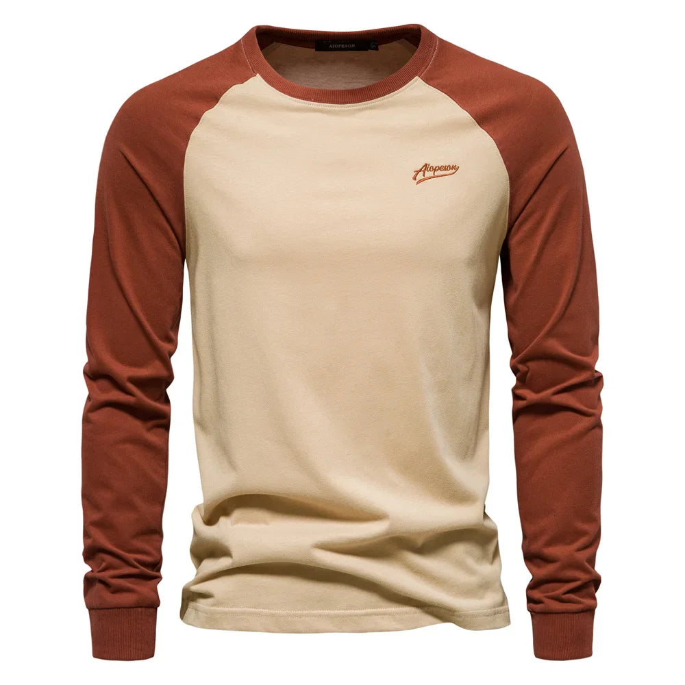 Lune London | Long Sleeve T-Shirt - Casual T-Shirt with Contrasting Sleeves