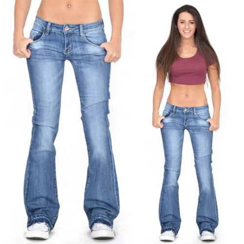Amarae | Women's Low Rise Flared Jeans: Casual Vintage Skinny Bell Bottom Jeans