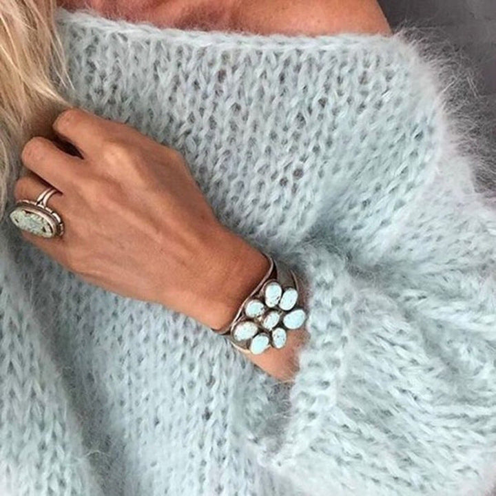 Lune London | U Boat Neck Coarse Knit Oversize Sweater Women Knitwear