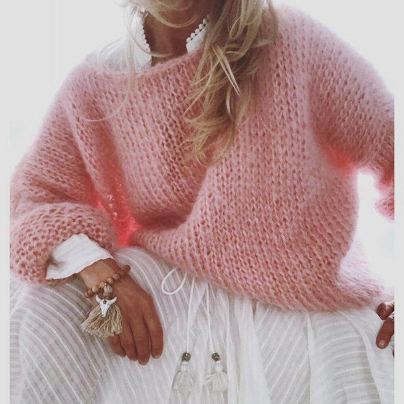 Lune London | U Boat Neck Coarse Knit Oversize Sweater Women Knitwear