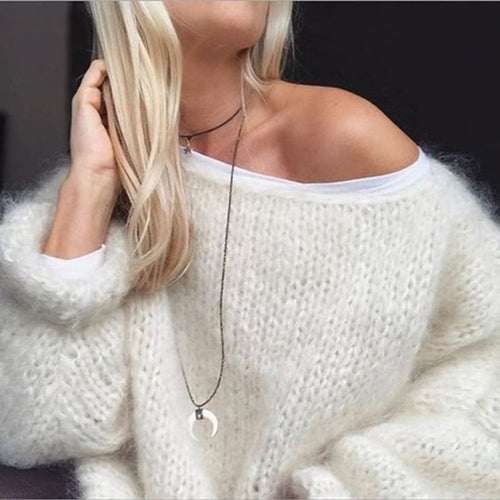 Amarae | U Boat Neck Coarse Knit Oversize Sweater Women Knitwear