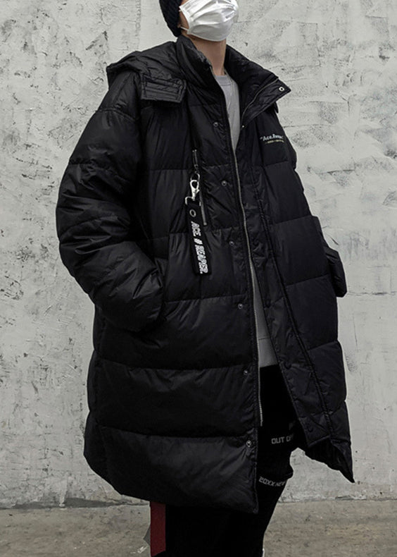 Amarae | Men's Down Winter Coat with Zip and White Hood