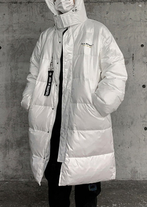 Amarae | Men's Down Winter Coat with Zip and White Hood