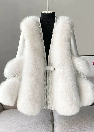Amarae | Faux fur coat with V neck