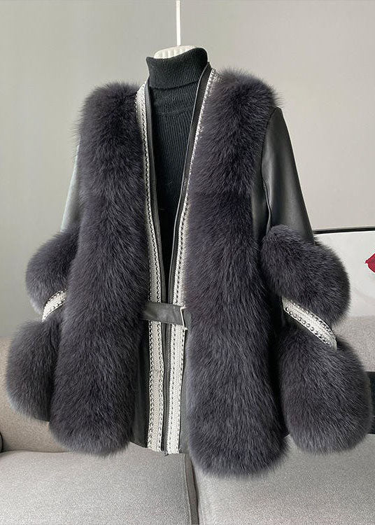Lune London | Faux fur coat with V neck