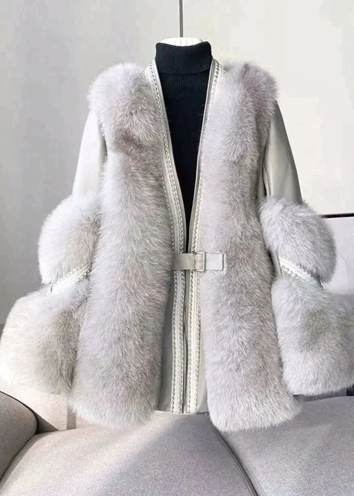 Lune London | Faux fur coat with V neck