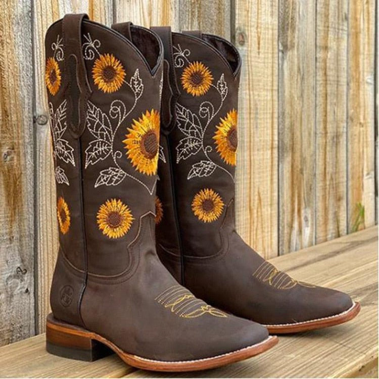 Lune London | Sunflower Design Boots for Women - Ankle Height with