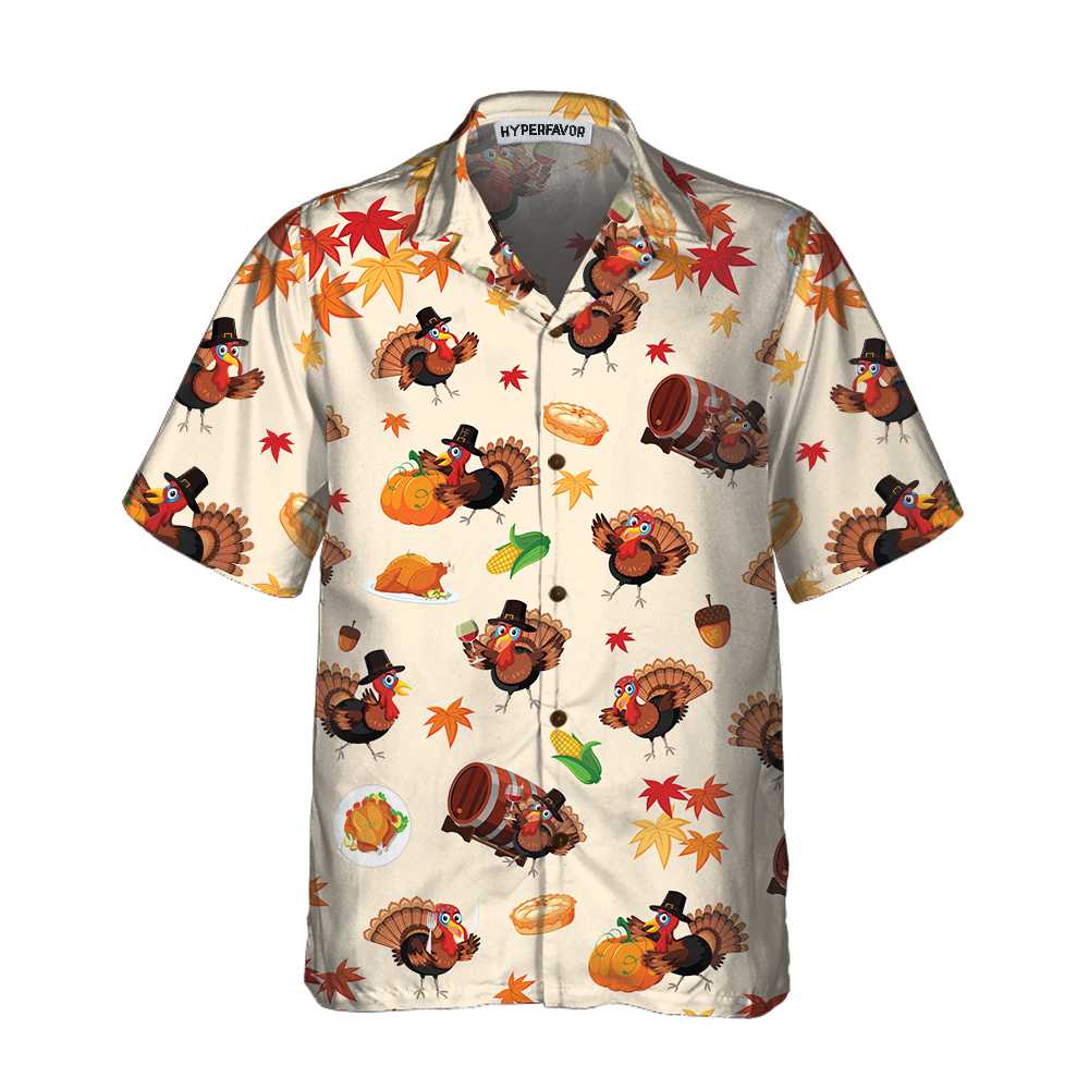 Lune London | The cutest turkey Hawaiian shirt for Thanksgiving, Fun Gobble T-shirt, gift for Christmas