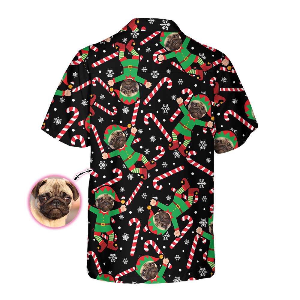 Lune London | The custom Pug Elf Hawaiian shirt, funny Christmas Pug shirt for men and women, personalized Christmas gift