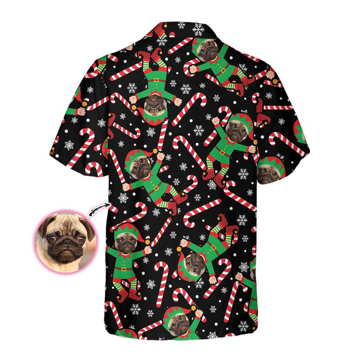 Lune London | The custom Pug Elf Hawaiian shirt, funny Christmas Pug shirt for men and women, personalized Christmas gift