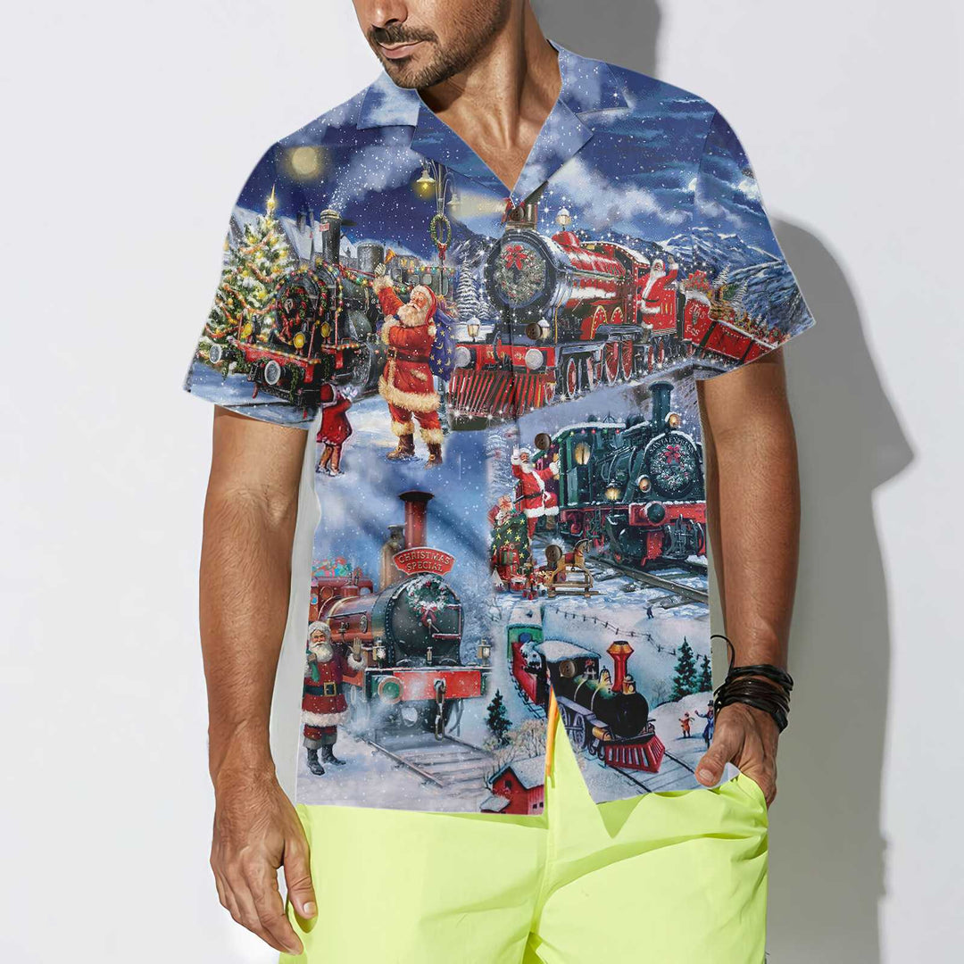 Lune London | Hawaiian Shirt Train To Christmas, Fun Christmas Shirt, Christmas Gift