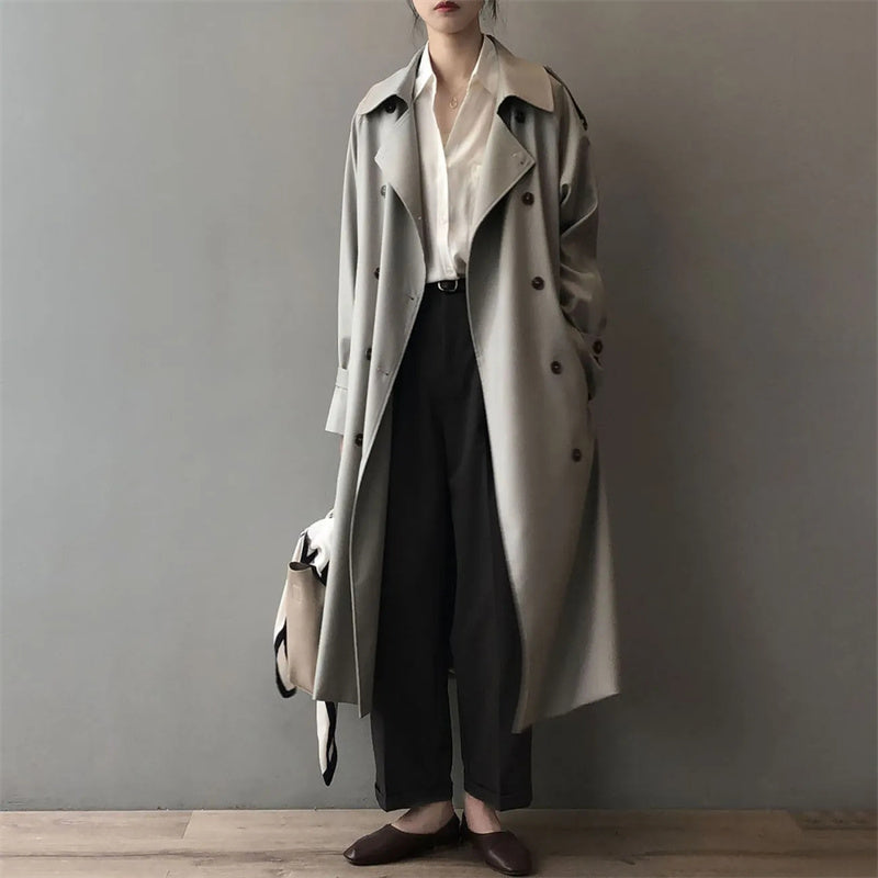 Lune London | Longer Cut Trench Coat for Women - Water Repellent, Classic Collar