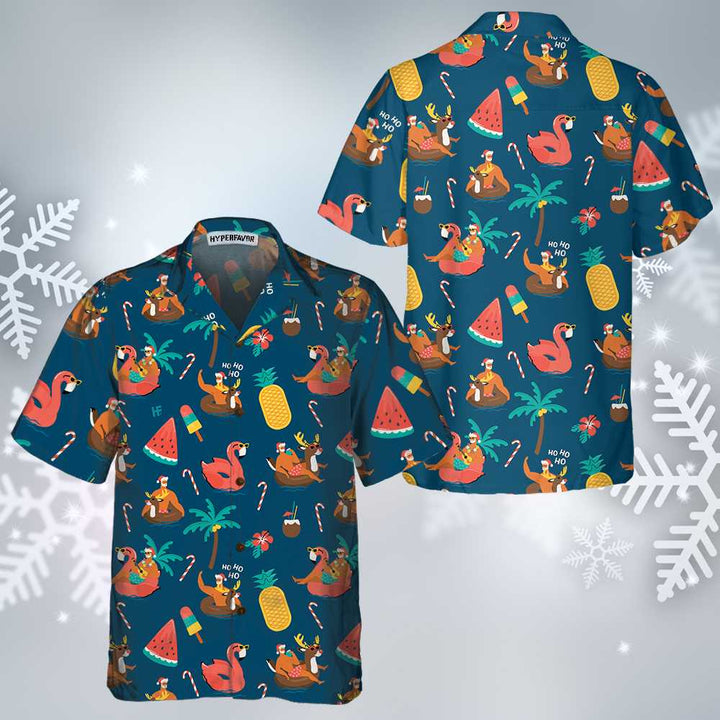 Lune London | Tropical and warm Christmas Hawaiian shirt, fun Christmas shirt, gift for Christmas