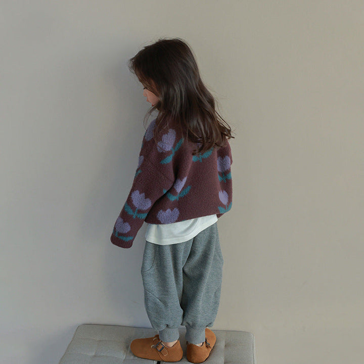 Lune London | Sweater for girls - Brown cotton comfortable and breathable