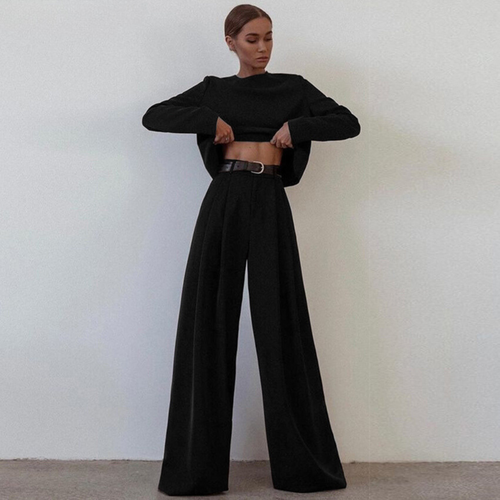 Amarae | Elegant Women's Two-Piece Set with Wide-Leg Pants
