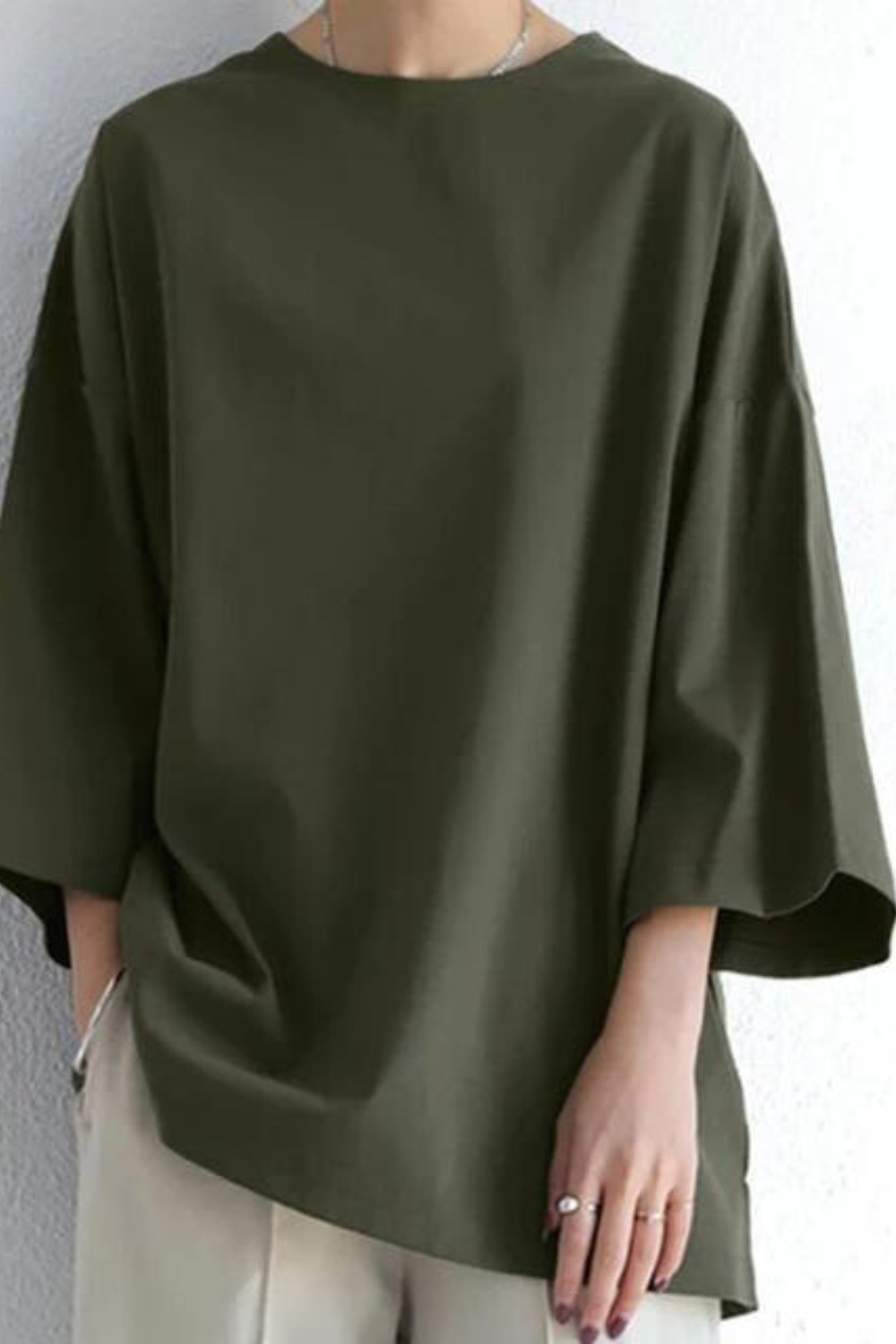 Lune London | Oversized T-Shirt Loose Fit Round Neck Long Sleeve T-Shirt Women's Clothing