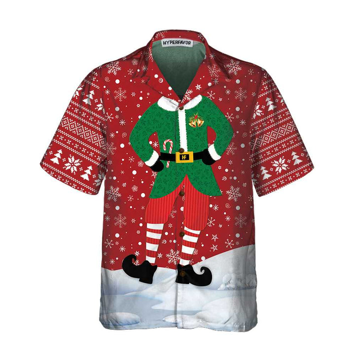 Lune London | Unique design Hawaiian shirt of Christmas elf costume, Fun Christmas elf shirt, Best Christmas gift idea