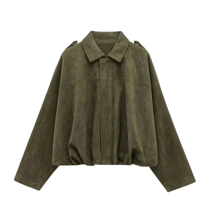Amarae | Oversized Jacket - Soft Suede Lining - Fully Lined - Khaki