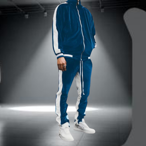 Amarae | Classic Velvet Tracksuit with Full Zip for Men