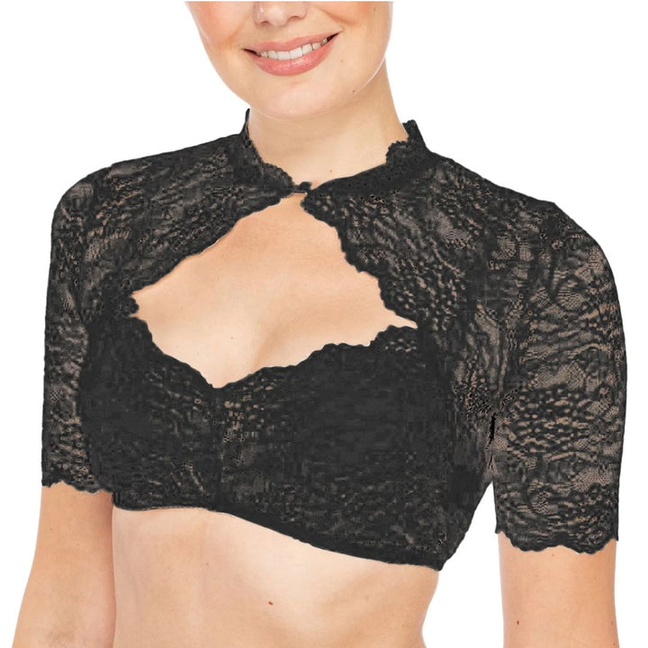 Amarae | Dirndl blouse with lace pattern and seductive neckline for Oktoberfest