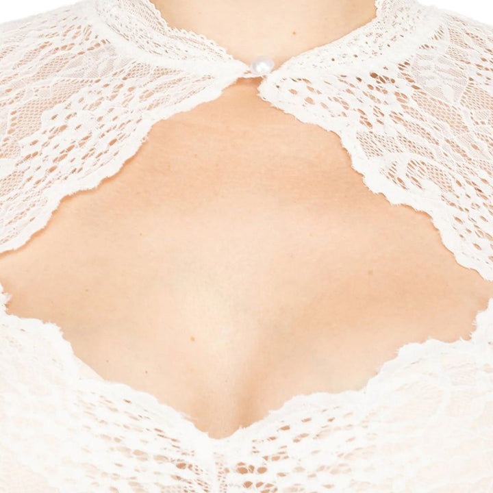 Amarae | Dirndl blouse with lace pattern and seductive neckline for Oktoberfest
