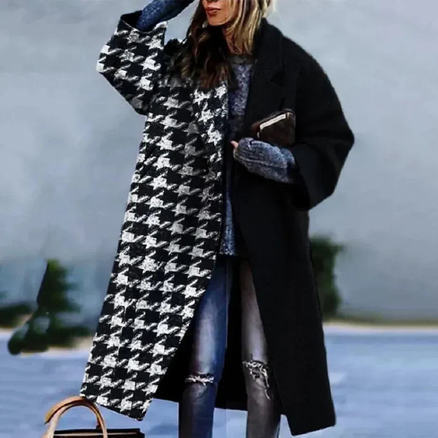 Lune London | Longer Coat - Wool Blend - Loose Fit - Graphic Pattern Design