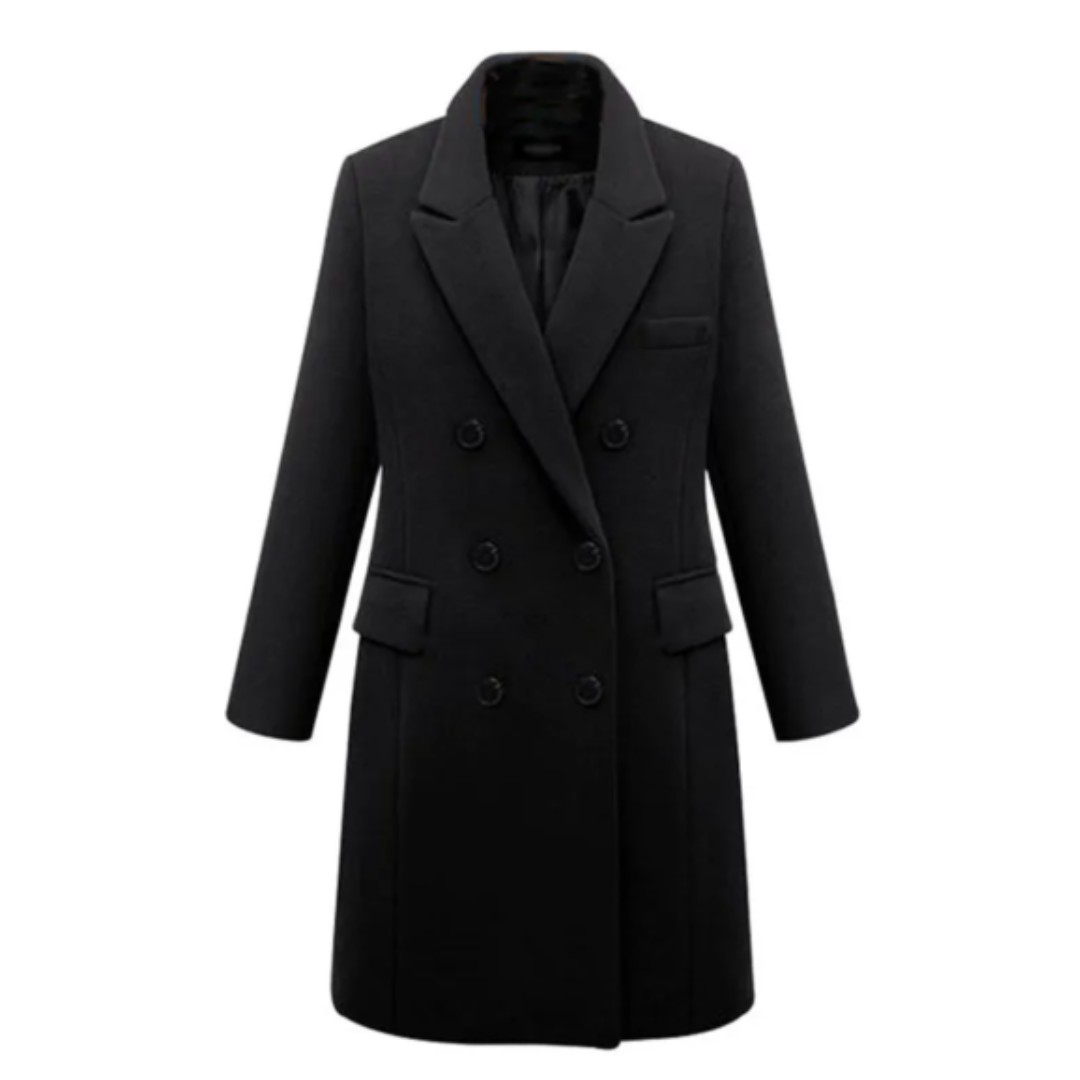 Lune London | Longer Coat - Tailored Fit - Wool Blend - Double Breasted - Classic Lapel