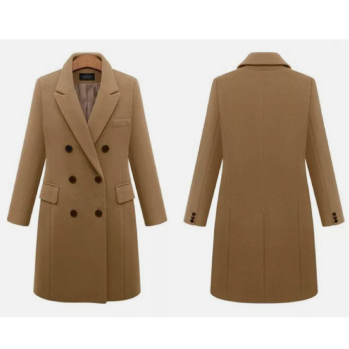 Lune London | Longer Coat - Tailored Fit - Wool Blend - Double Breasted - Classic Lapel