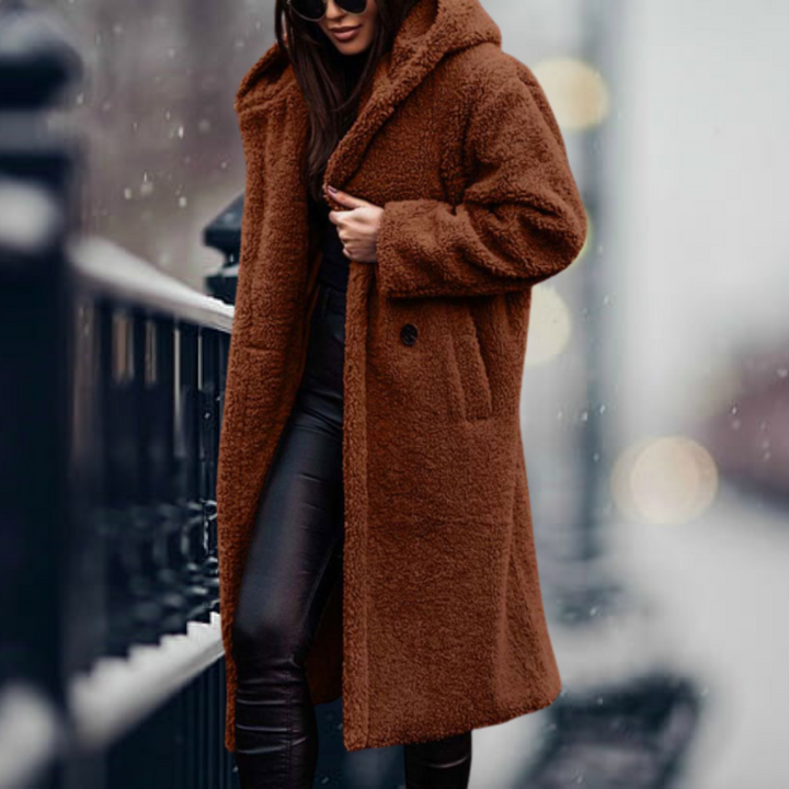 Lune London | Teddy Coat Long and with Hood Soft and Warm Relaxed Fit