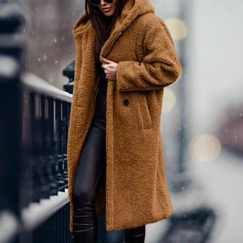 Amarae | Teddy Coat Long and with Hood Soft and Warm Relaxed Fit