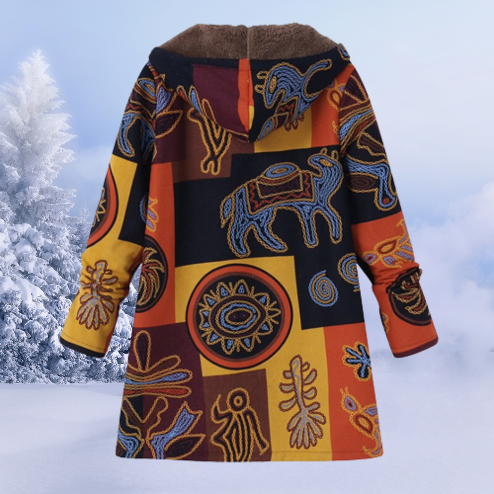 Lune London | Winter Jacket Women with Floral Pattern Warm