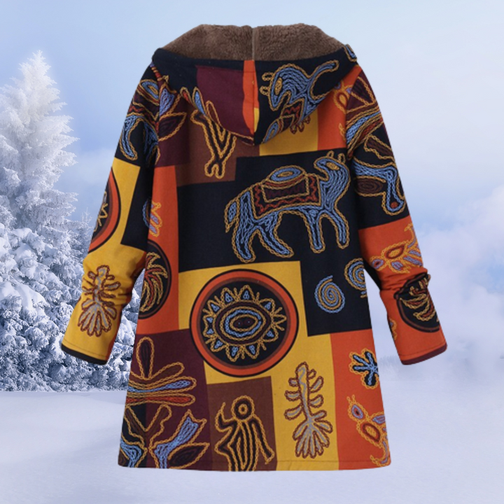 Lune London | Winter Jacket Women with Floral Pattern Warm