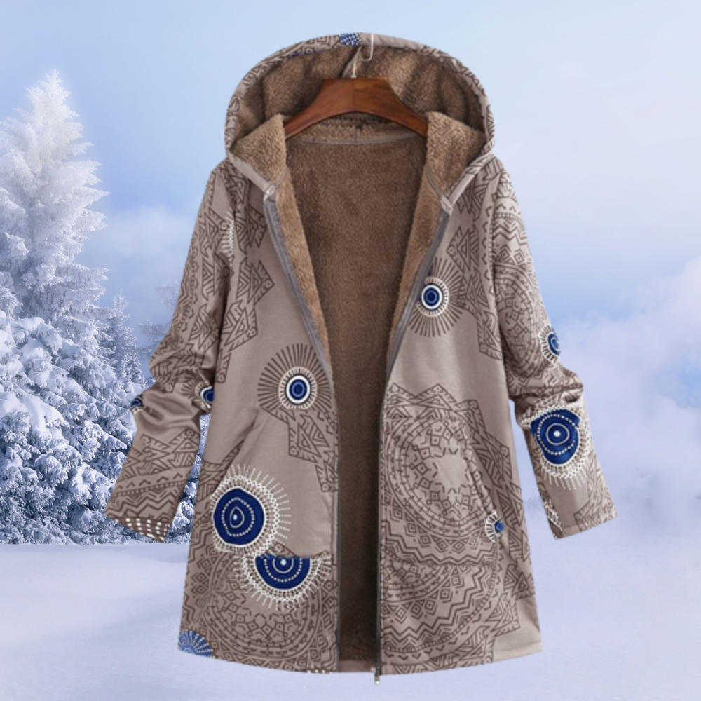 Lune London | Winter Jacket Women with Floral Pattern Warm