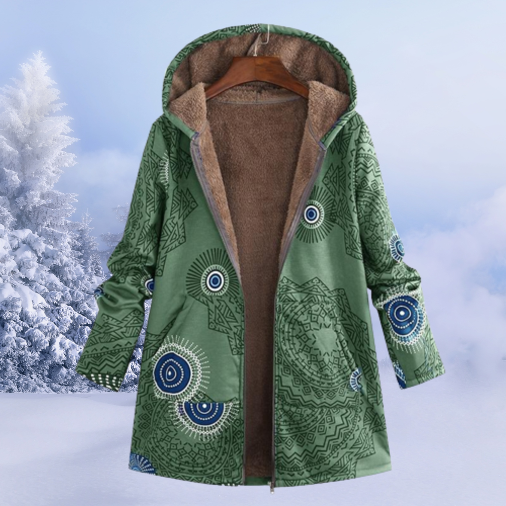 Lune London | Winter Jacket Women with Floral Pattern Warm