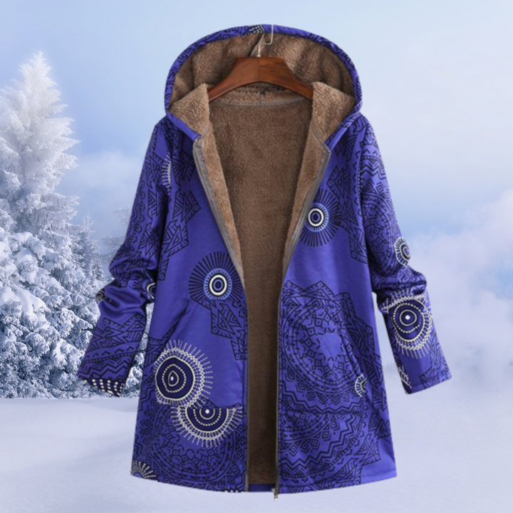 Lune London | Winter Jacket Women with Floral Pattern Warm