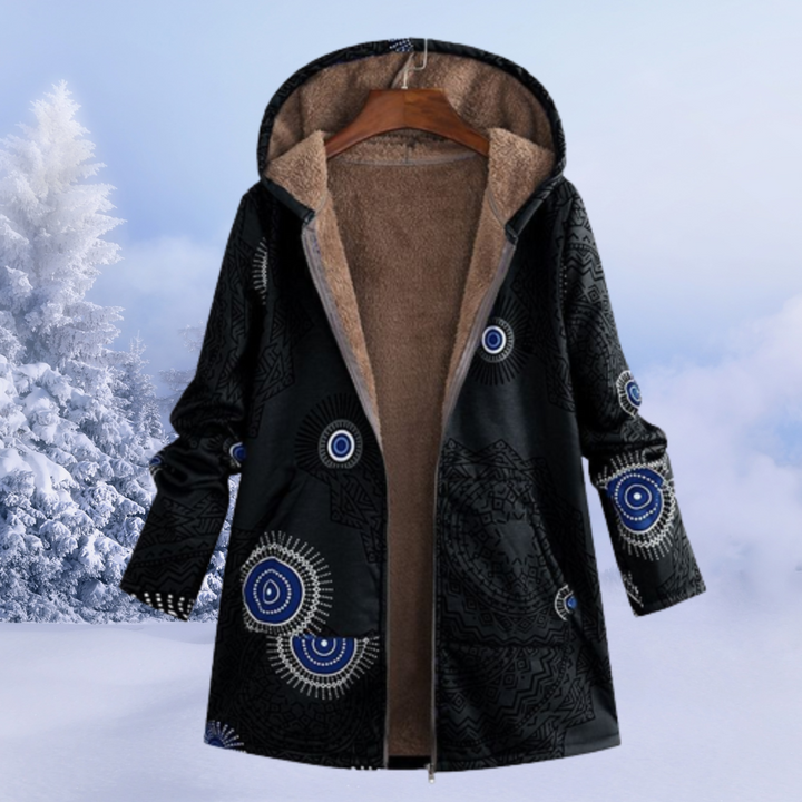 Lune London | Winter Jacket Women with Floral Pattern Warm