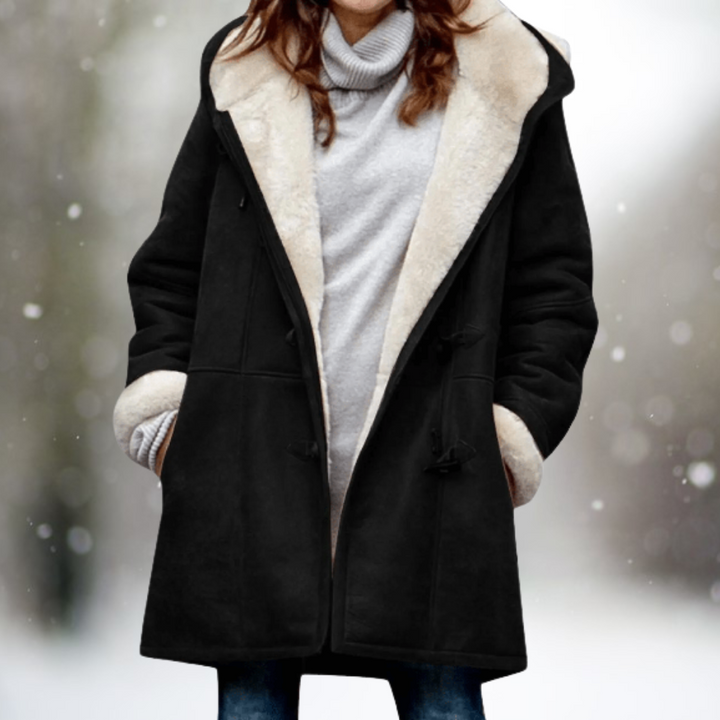 Lune London | High-quality fleece jacket made of suede with half-length hood