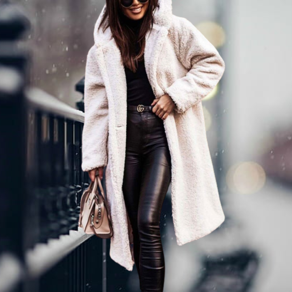 Lune London | Teddy Coat Long and with Hood Soft and Warm Relaxed Fit