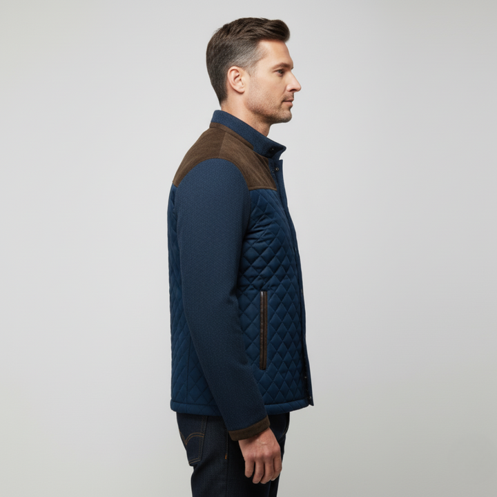 Lune London | Jacket - Quilted design - Regular fit - Suede elements - High collar