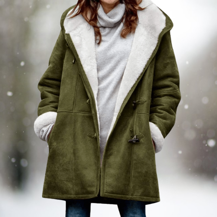 Lune London | High-quality fleece jacket made of suede with half-length hood