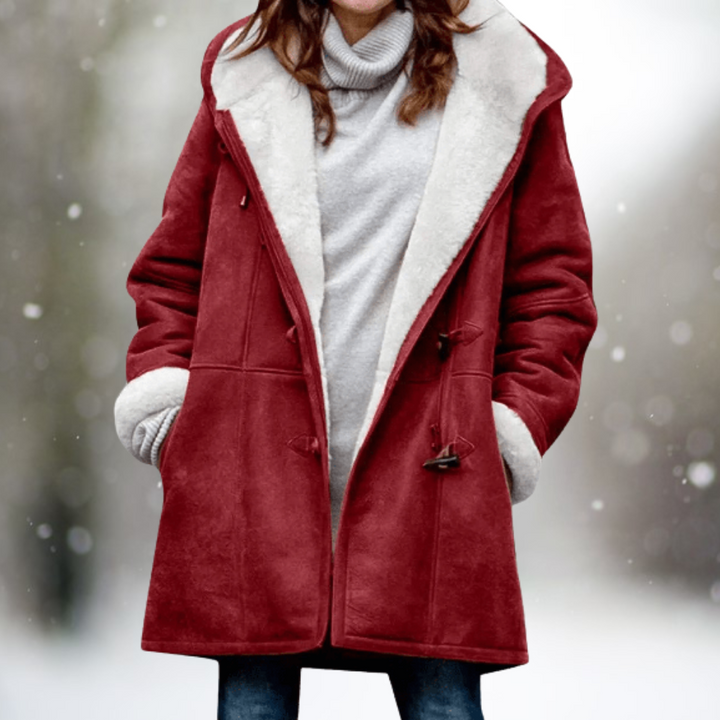 Lune London | High quality fleece suede jacket with mid-length hood